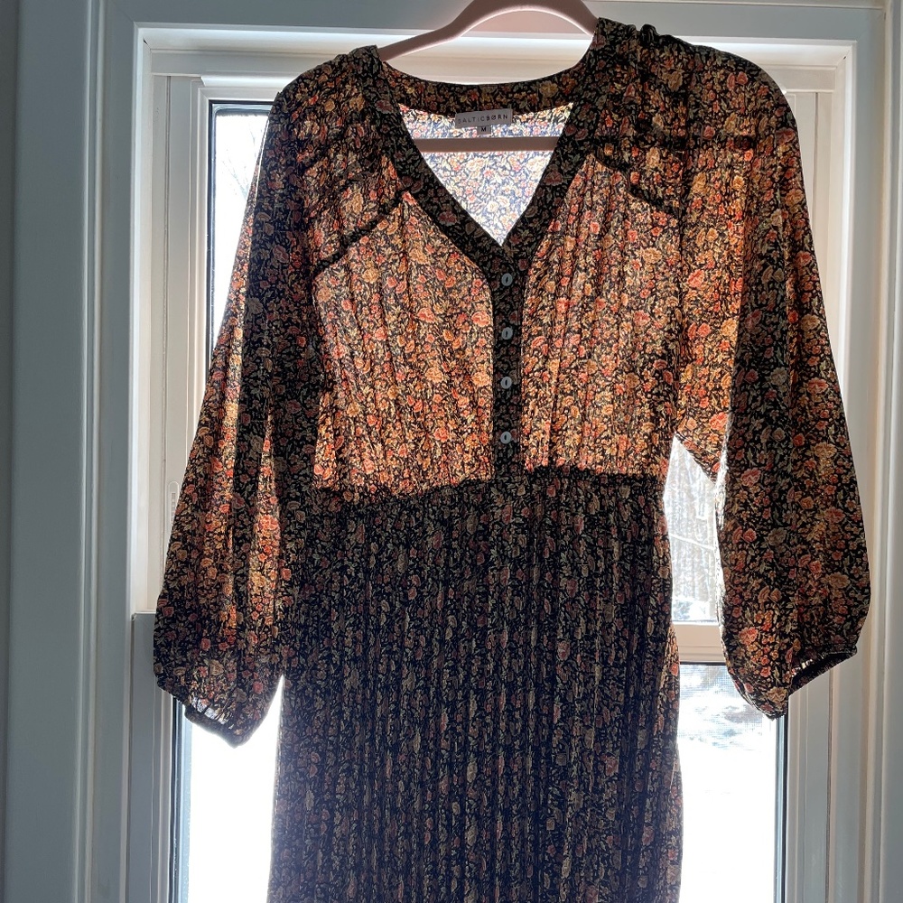 Black floral maxi dress